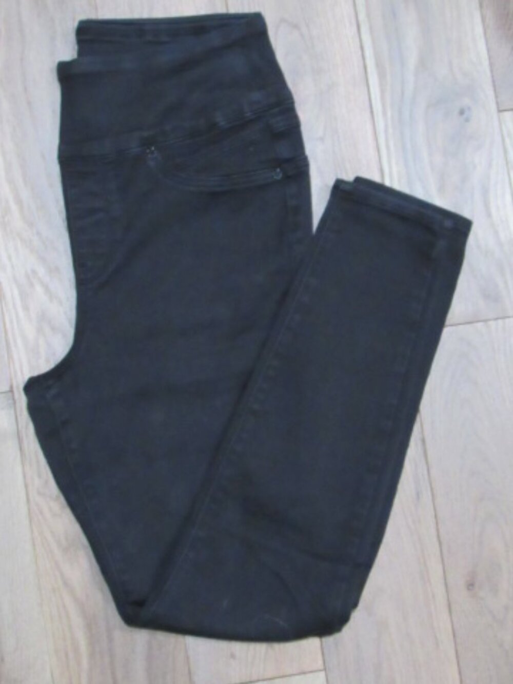 Seven7 High Rise Pull on Skinny Jeans Black 10